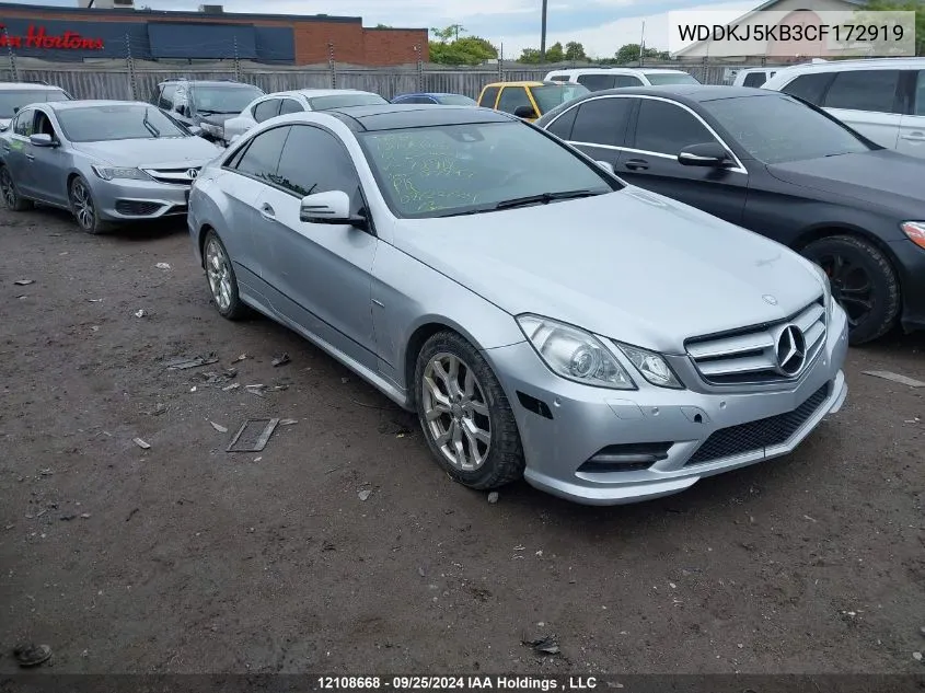 2012 Mercedes-Benz E-Class VIN: WDDKJ5KB3CF172919 Lot: 12108668