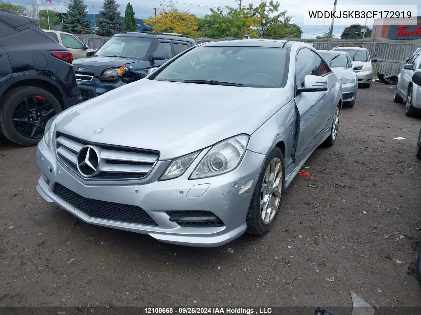 2012 Mercedes-Benz E-Class VIN: WDDKJ5KB3CF172919 Lot: 12108668