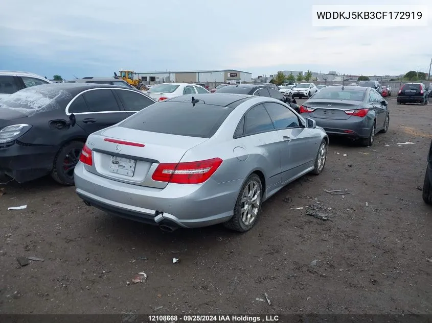 2012 Mercedes-Benz E-Class VIN: WDDKJ5KB3CF172919 Lot: 12108668