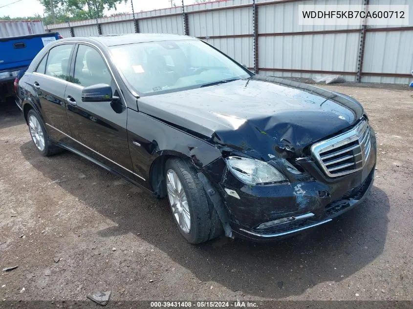 2012 Mercedes-Benz E 350 VIN: WDDHF5KB7CA600712 Lot: 39431408