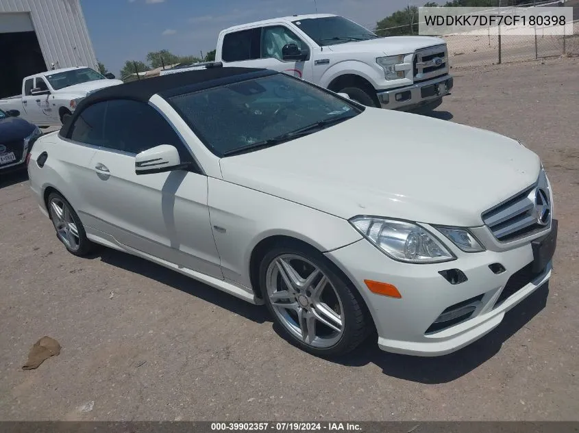 2012 Mercedes-Benz E 550 VIN: WDDKK7DF7CF180398 Lot: 39902357