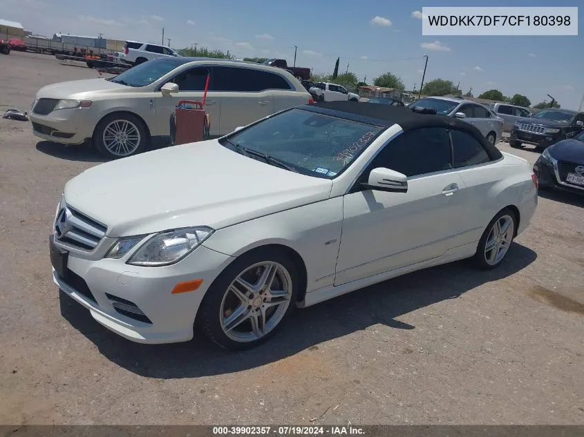 2012 Mercedes-Benz E 550 VIN: WDDKK7DF7CF180398 Lot: 39902357