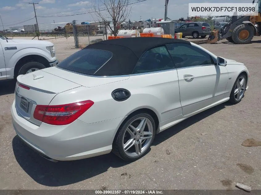 2012 Mercedes-Benz E 550 VIN: WDDKK7DF7CF180398 Lot: 39902357