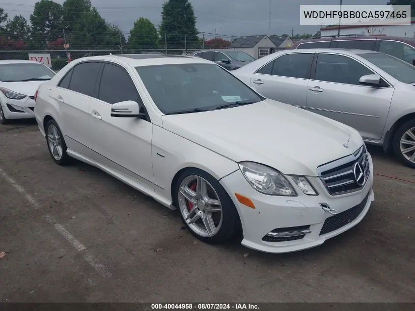 2012 Mercedes-Benz E 550 4Matic VIN: WDDHF9BB0CA597465 Lot: 40044958