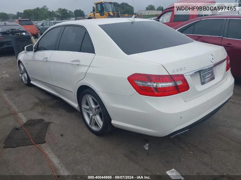 2012 Mercedes-Benz E 550 4Matic VIN: WDDHF9BB0CA597465 Lot: 40044958