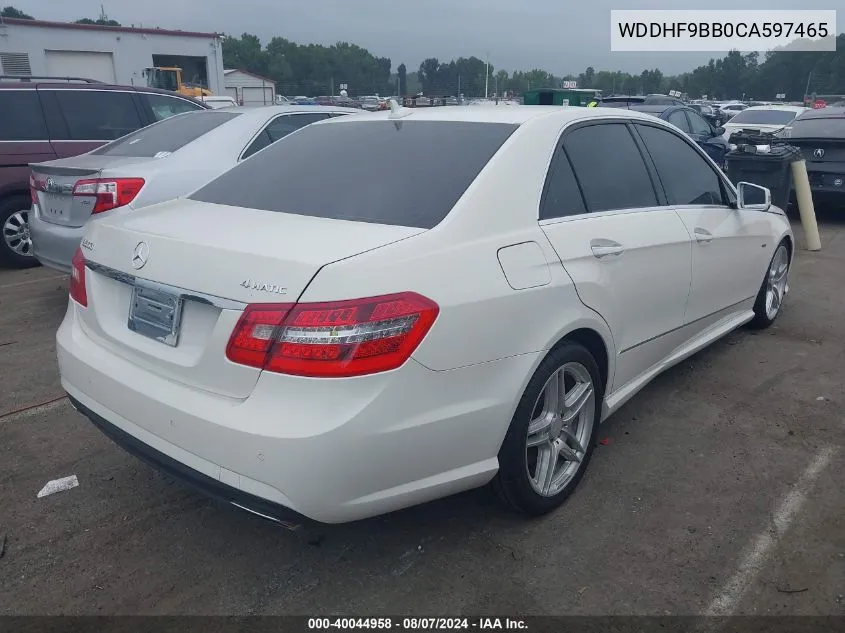 2012 Mercedes-Benz E 550 4Matic VIN: WDDHF9BB0CA597465 Lot: 40044958