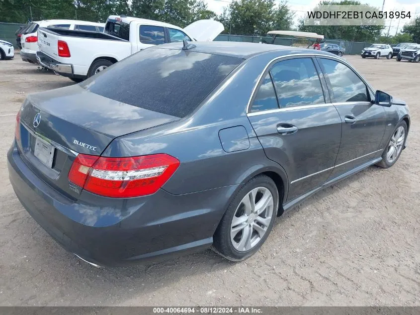 2012 Mercedes-Benz E 350 Bluetec VIN: WDDHF2EB1CA518954 Lot: 40064694