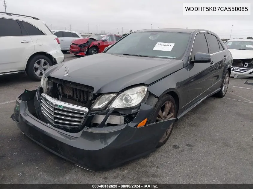 2012 Mercedes-Benz E 350 VIN: WDDHF5KB7CA550085 Lot: 40112623