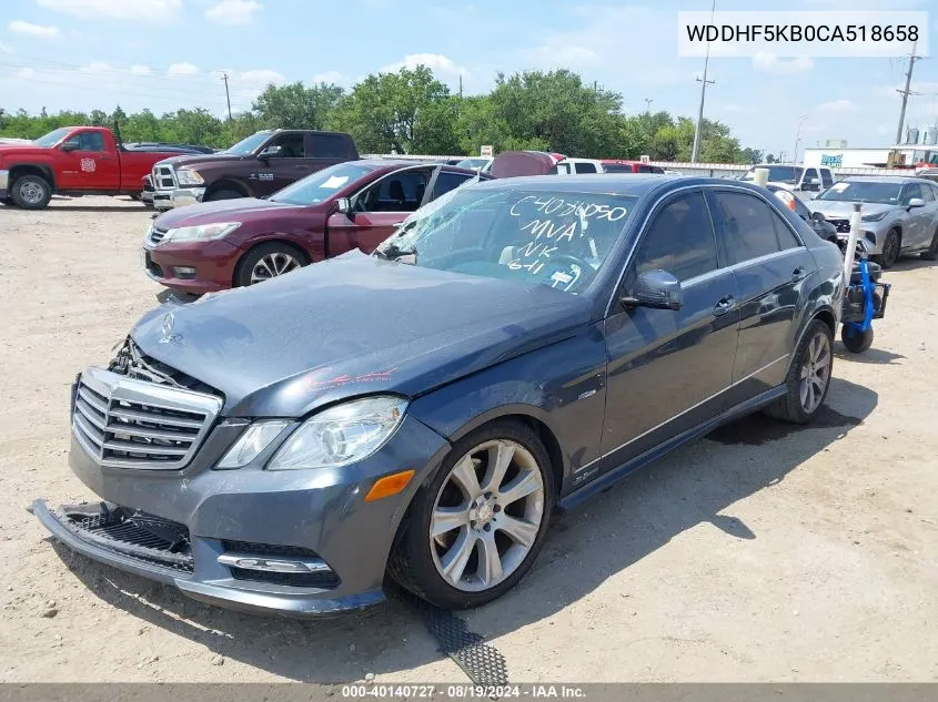 2012 Mercedes-Benz E 350 VIN: WDDHF5KB0CA518658 Lot: 40140727