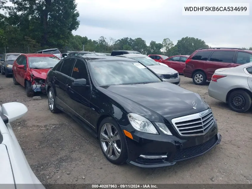 2012 Mercedes-Benz E 350 VIN: WDDHF5KB6CA534699 Lot: 40287963