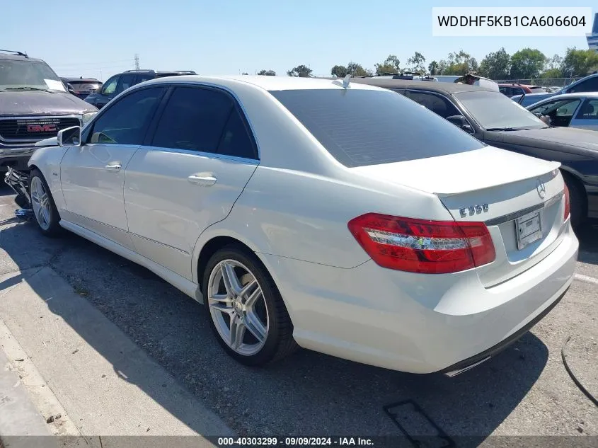 2012 Mercedes-Benz E 350 VIN: WDDHF5KB1CA606604 Lot: 40303299