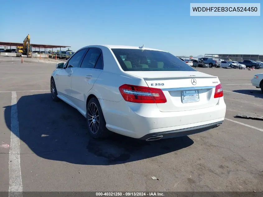 2012 Mercedes-Benz E 350 Bluetec VIN: WDDHF2EB3CA524450 Lot: 40321250