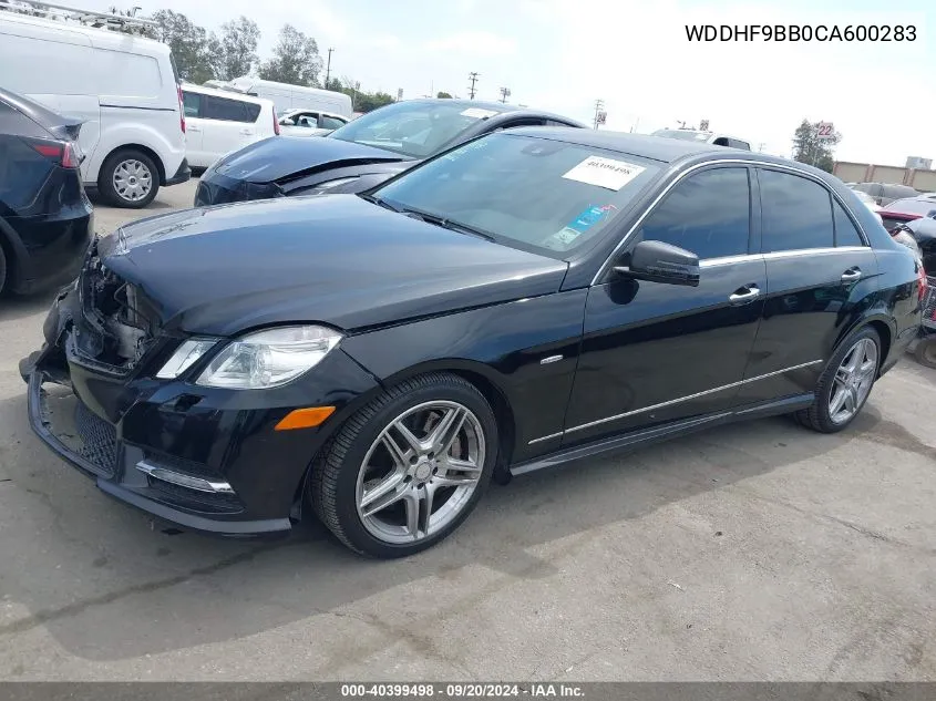 2012 Mercedes-Benz E 550 4Matic VIN: WDDHF9BB0CA600283 Lot: 40399498