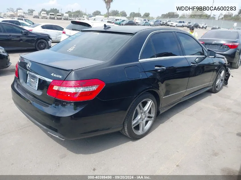 2012 Mercedes-Benz E 550 4Matic VIN: WDDHF9BB0CA600283 Lot: 40399498