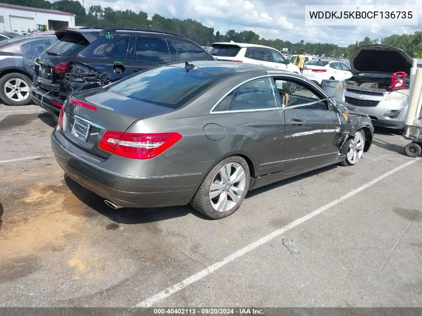 2012 Mercedes-Benz E 350 VIN: WDDKJ5KB0CF136735 Lot: 40402113