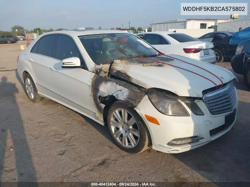 2012 Mercedes-Benz E 350 350 VIN: WDDHF5KB2CA575802 Lot: 40412404