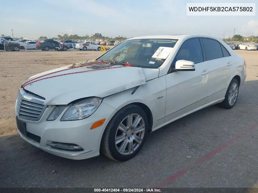 2012 Mercedes-Benz E 350 350 VIN: WDDHF5KB2CA575802 Lot: 40412404