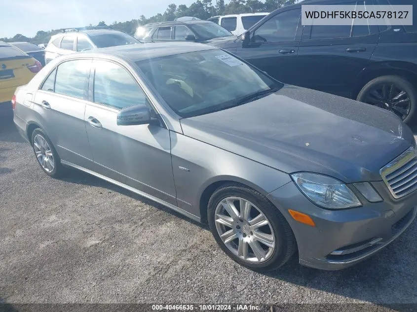 2012 Mercedes-Benz E 350 VIN: WDDHF5KB5CA578127 Lot: 40466635