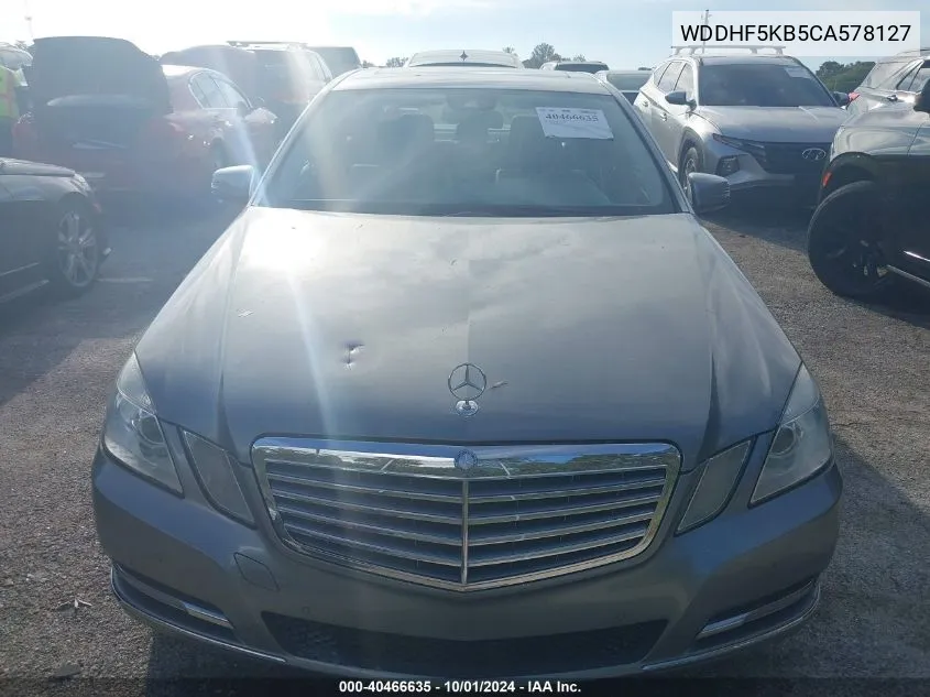 2012 Mercedes-Benz E 350 VIN: WDDHF5KB5CA578127 Lot: 40466635