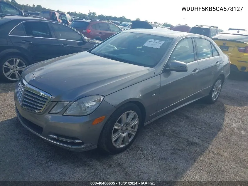 2012 Mercedes-Benz E 350 VIN: WDDHF5KB5CA578127 Lot: 40466635