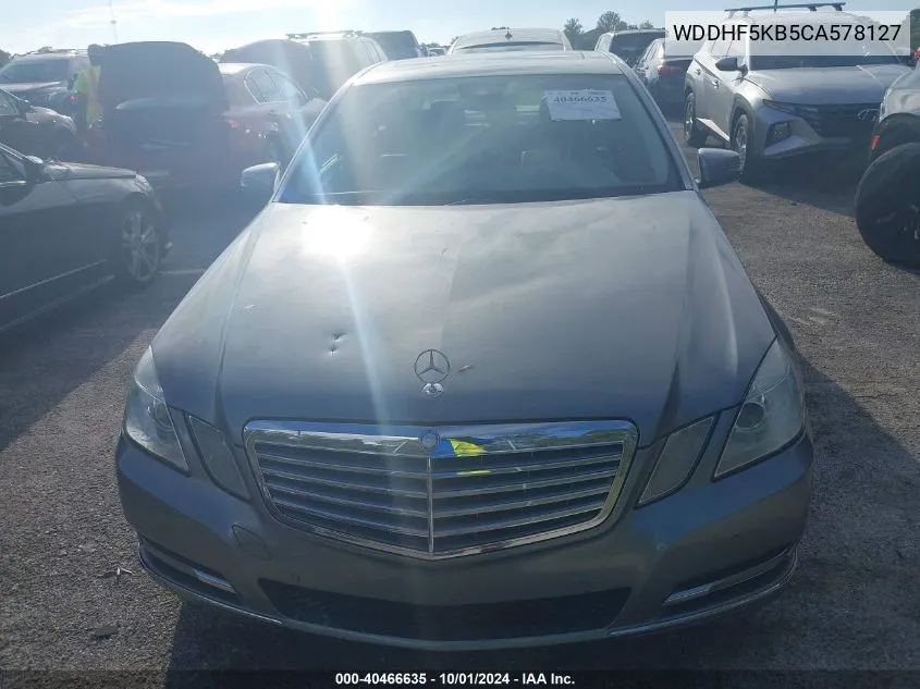 2012 Mercedes-Benz E 350 VIN: WDDHF5KB5CA578127 Lot: 40466635