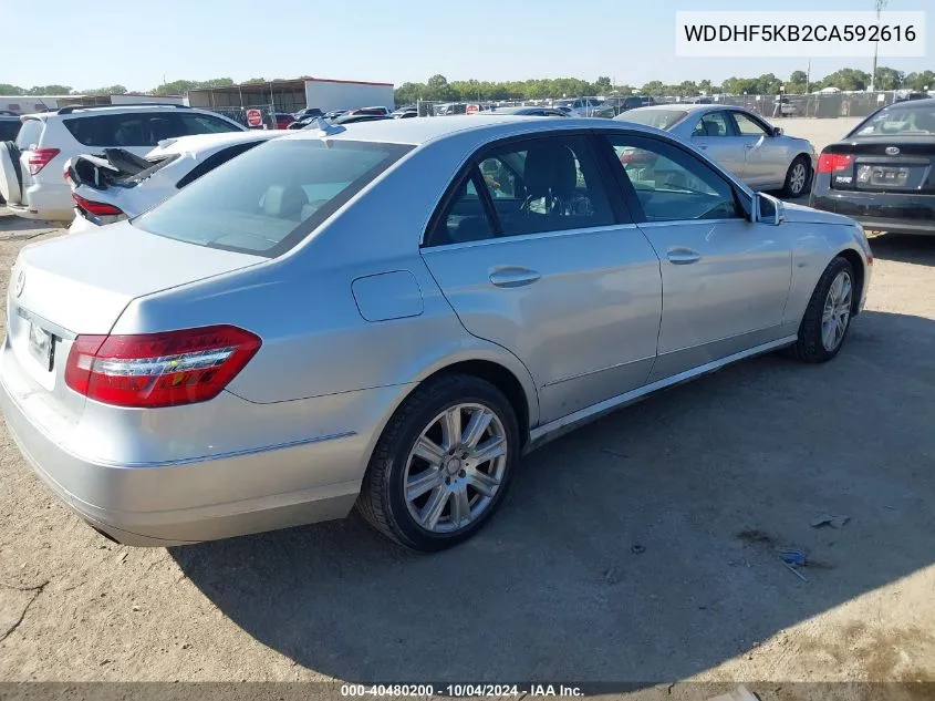 2012 Mercedes-Benz E 350 VIN: WDDHF5KB2CA592616 Lot: 40480200