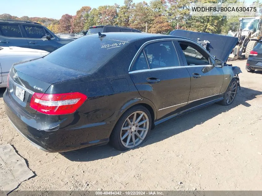 2012 Mercedes-Benz E 350 4Matic VIN: WDDHF8JB0CA630475 Lot: 40494342