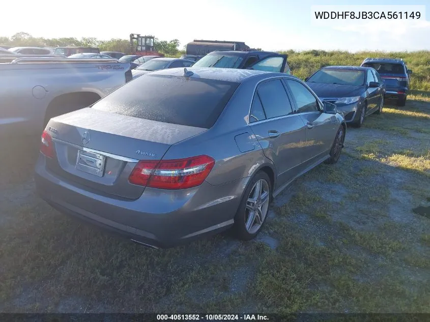 2012 Mercedes-Benz E 350 4Matic VIN: WDDHF8JB3CA561149 Lot: 40513552