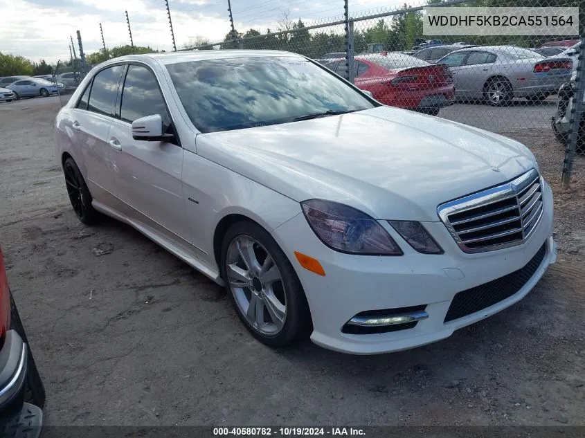 2012 Mercedes-Benz E 350 VIN: WDDHF5KB2CA551564 Lot: 40580782