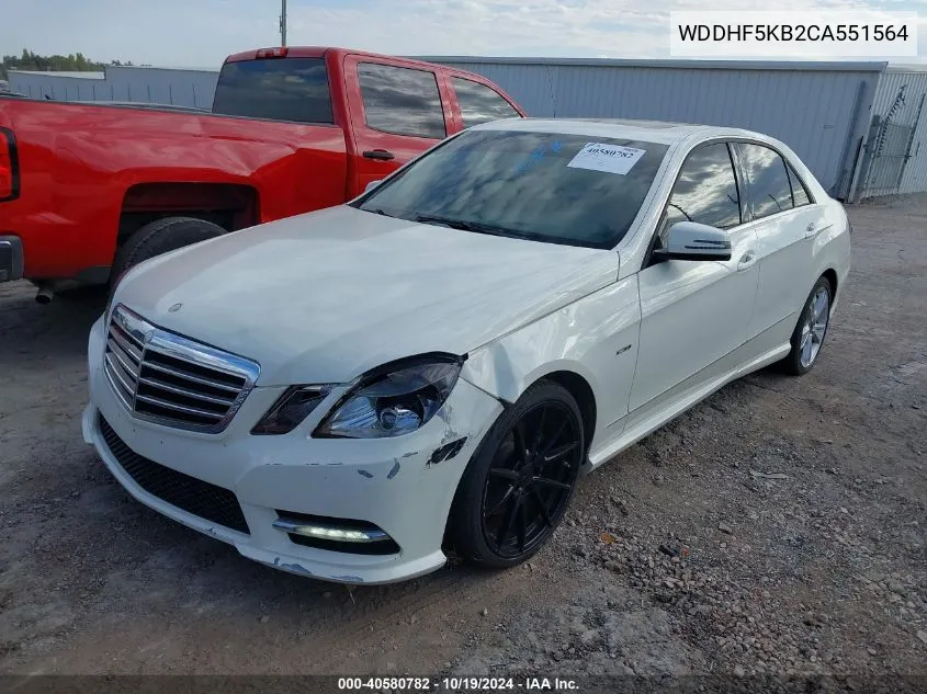 2012 Mercedes-Benz E 350 VIN: WDDHF5KB2CA551564 Lot: 40580782