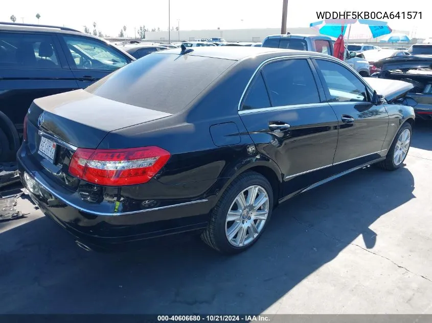 2012 Mercedes-Benz E 350 VIN: WDDHF5KB0CA641571 Lot: 40606680