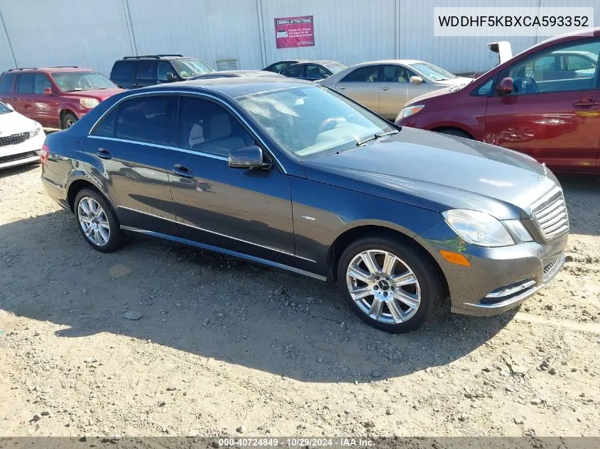 2012 Mercedes-Benz E 350 VIN: WDDHF5KBXCA593352 Lot: 40724849