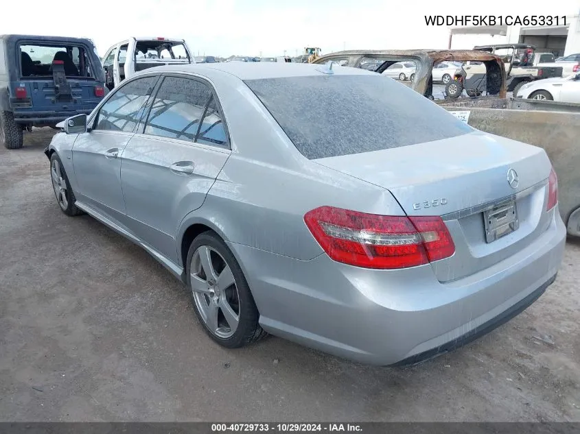 2012 Mercedes-Benz E 350 VIN: WDDHF5KB1CA653311 Lot: 40729733