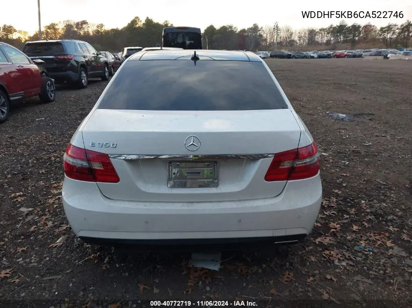 2012 Mercedes-Benz E 350 VIN: WDDHF5KB6CA522746 Lot: 40772719