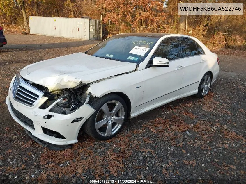 2012 Mercedes-Benz E 350 VIN: WDDHF5KB6CA522746 Lot: 40772719