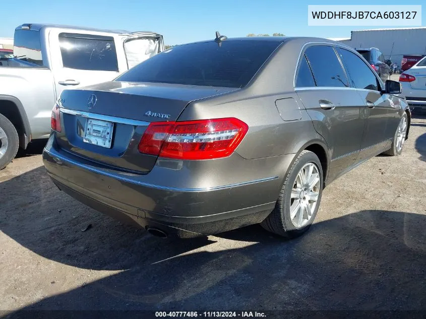 2012 Mercedes-Benz E 350 4Matic VIN: WDDHF8JB7CA603127 Lot: 40777486