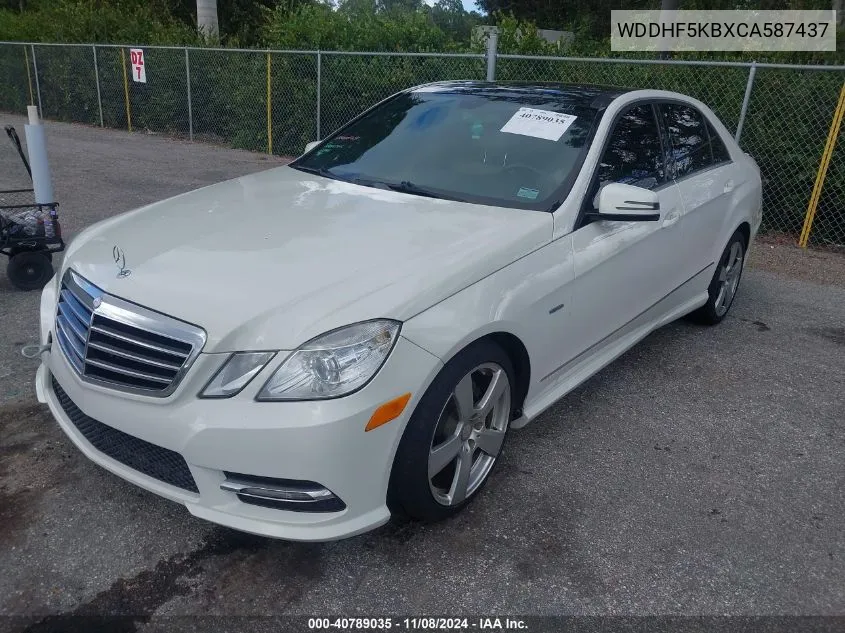 2012 Mercedes-Benz E 350 VIN: WDDHF5KBXCA587437 Lot: 40789035