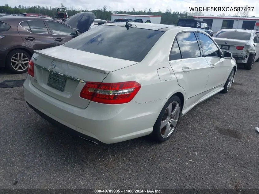 2012 Mercedes-Benz E 350 VIN: WDDHF5KBXCA587437 Lot: 40789035