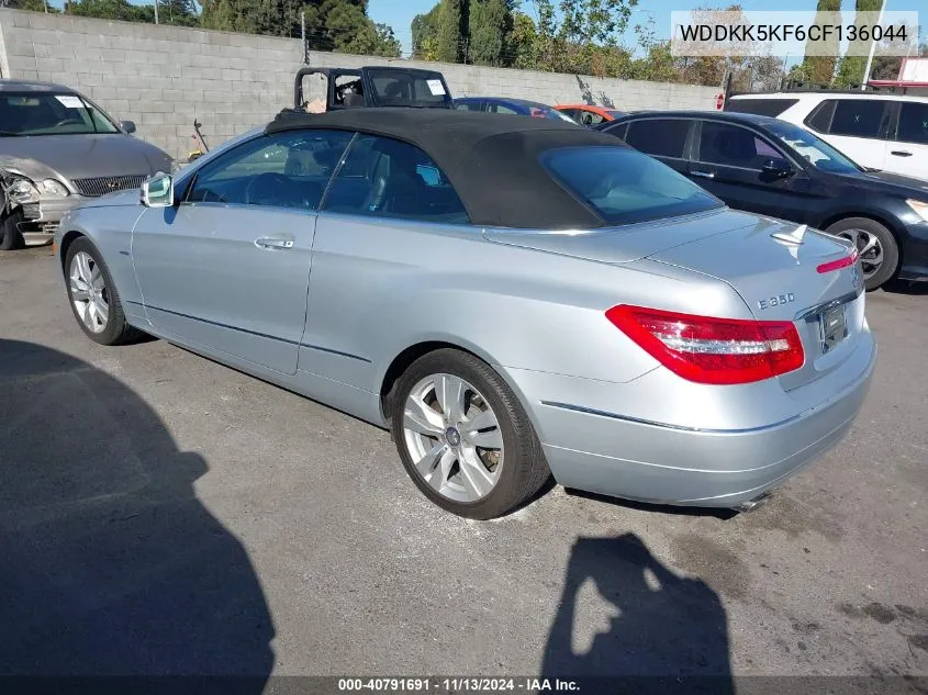 2012 Mercedes-Benz E 350 VIN: WDDKK5KF6CF136044 Lot: 40791691