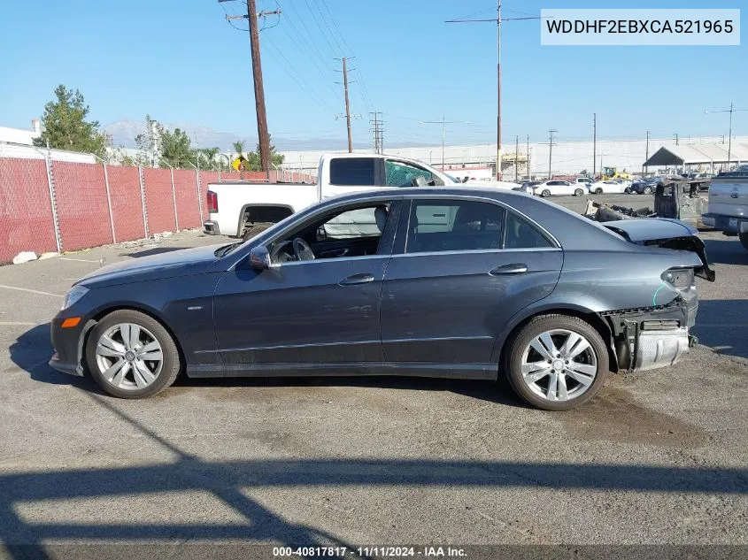 2012 Mercedes-Benz E 350 Bluetec VIN: WDDHF2EBXCA521965 Lot: 40817817