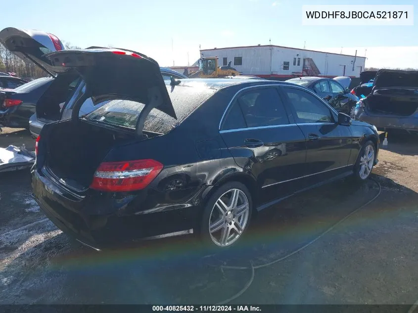 2012 Mercedes-Benz E 350 4Matic VIN: WDDHF8JB0CA521871 Lot: 40825432