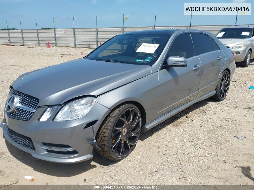 2013 Mercedes-Benz E 350 VIN: WDDHF5KBXDA670416 Lot: 39944910