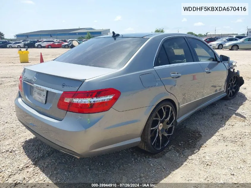 2013 Mercedes-Benz E 350 VIN: WDDHF5KBXDA670416 Lot: 39944910