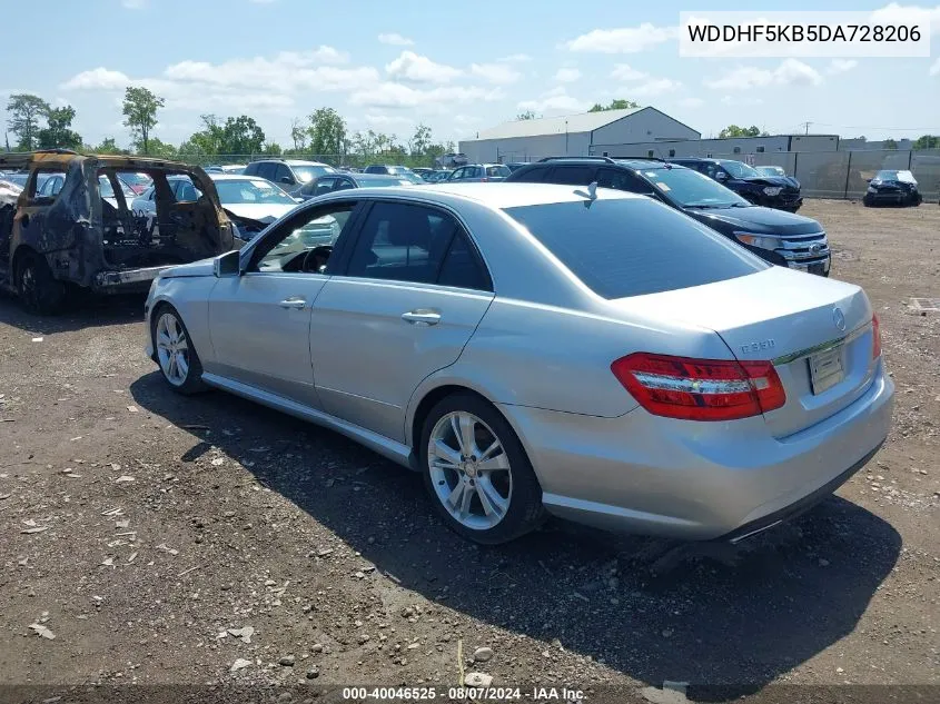 2013 Mercedes-Benz E 350 VIN: WDDHF5KB5DA728206 Lot: 40046525