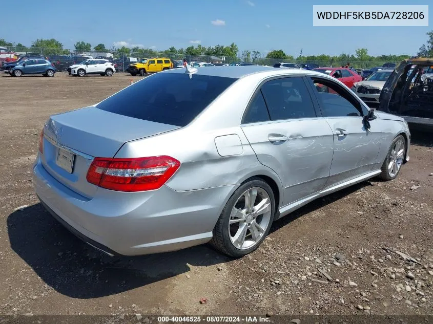 2013 Mercedes-Benz E 350 VIN: WDDHF5KB5DA728206 Lot: 40046525