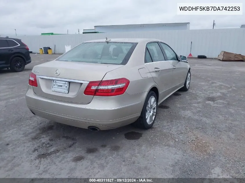 2013 Mercedes-Benz E 350 VIN: WDDHF5KB7DA742253 Lot: 40311527