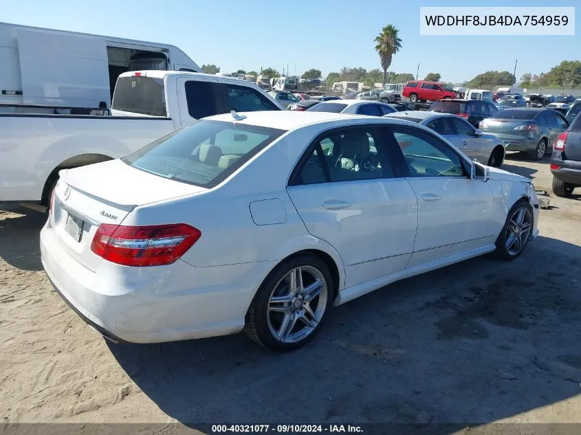 2013 Mercedes-Benz E 350 4Matic VIN: WDDHF8JB4DA754959 Lot: 40321077