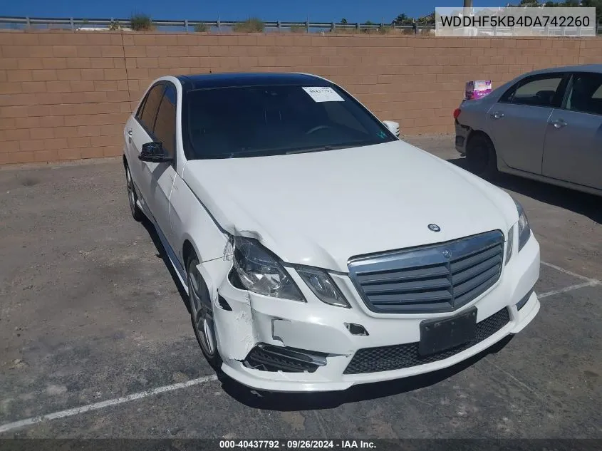 2013 Mercedes-Benz E 350 VIN: WDDHF5KB4DA742260 Lot: 40437792