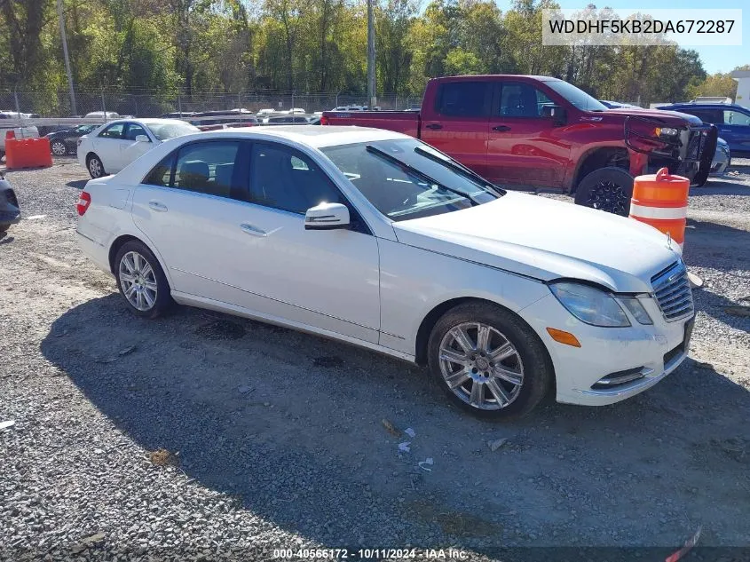 2013 Mercedes-Benz E 350 VIN: WDDHF5KB2DA672287 Lot: 40566172