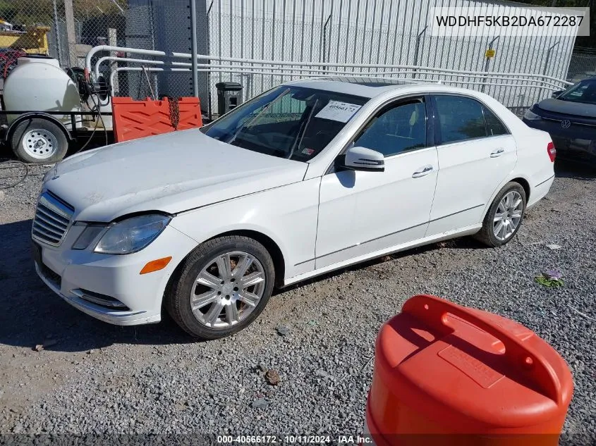 2013 Mercedes-Benz E 350 VIN: WDDHF5KB2DA672287 Lot: 40566172